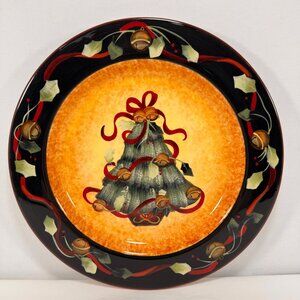 Christmas Certified International Judy Westegaard Ribbon and Bells Dinner Plate